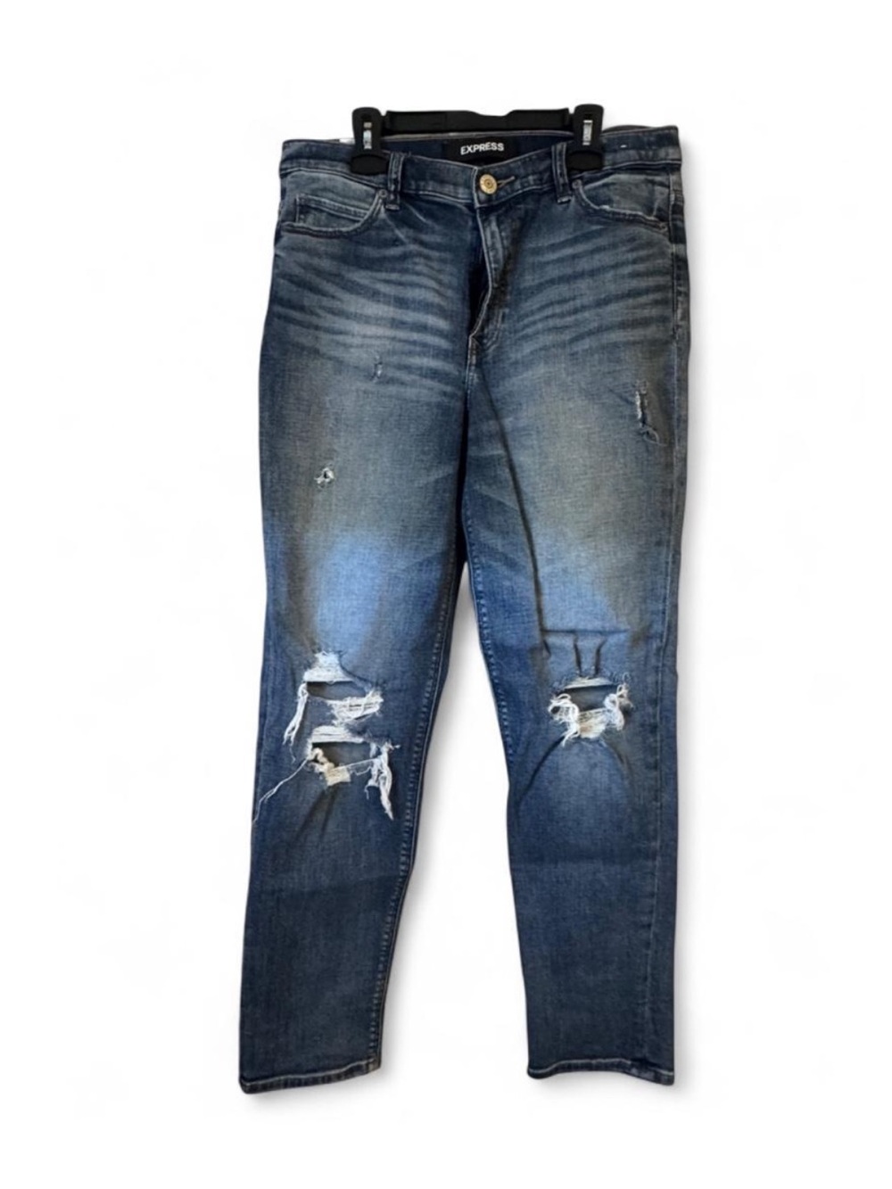 Women’s Size 6 Express Blue Distressed Skinny Jeans